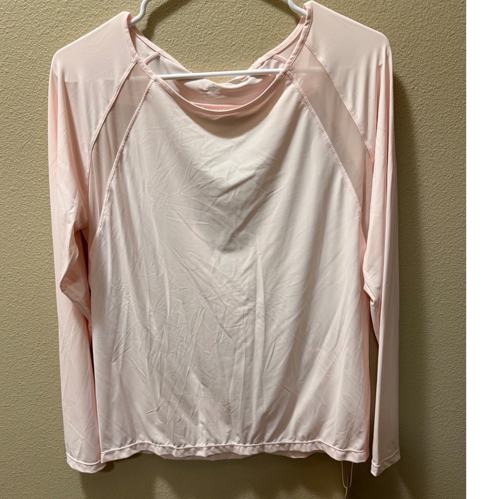 Halara Pink Long Sleeve Mesh Back Crossover Activewear Top XS Q02885387